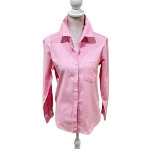 Siliteelon luxury pale Pink Button Down linen blend Shirt chest pocket sz small